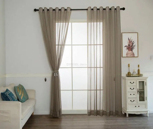 Voilage tulle rayures style moderne pour salon chambre - vue 6 sur 7