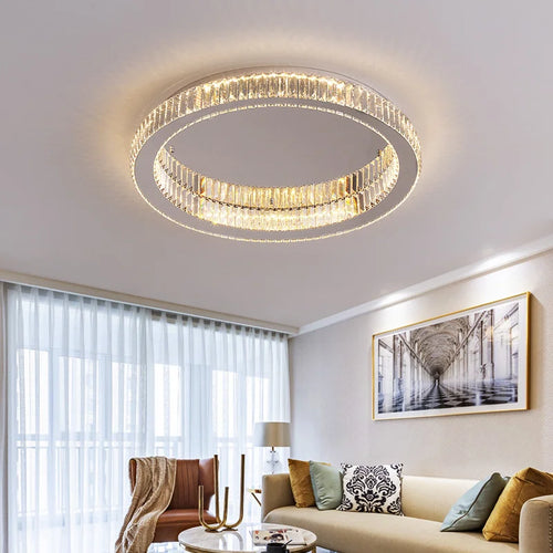 plafonnier circulaire en cristal moderne pour décoration intérieure - vue 2 sur 15