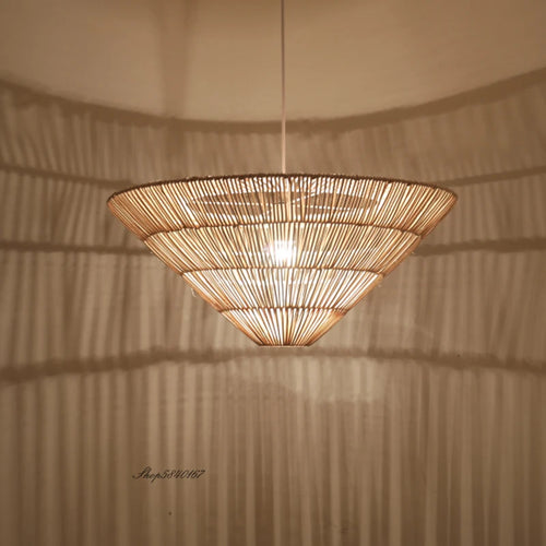 suspension en rotin style nordique fait main design wabi sabi - vue 7 sur 10
