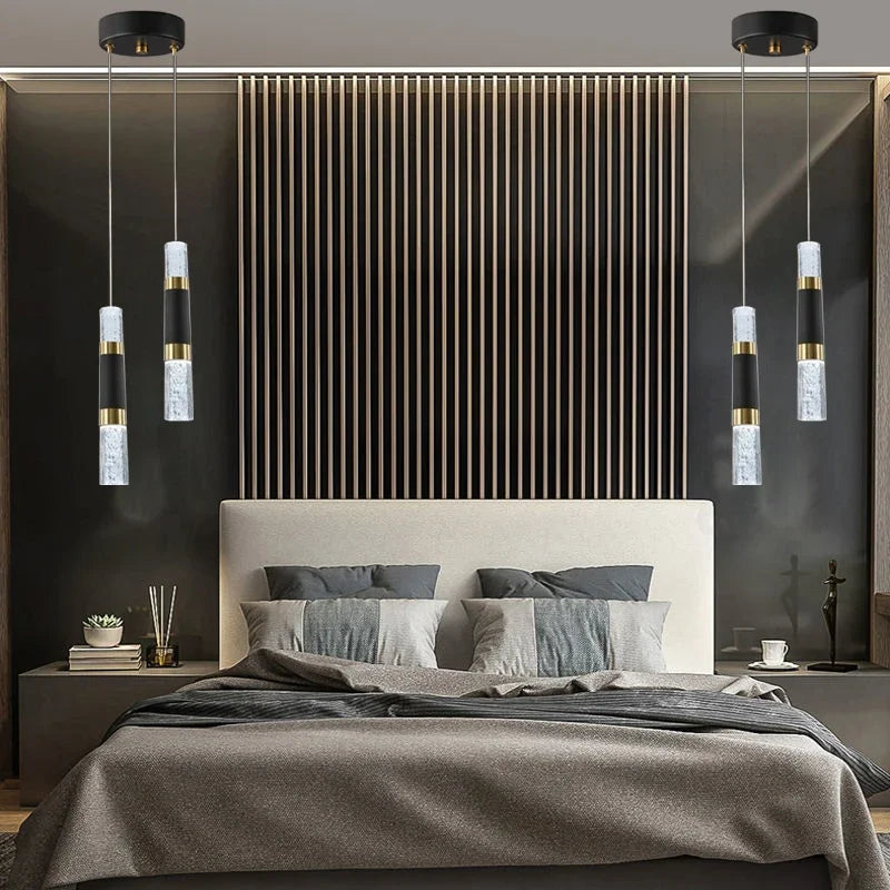 lustre moderne à LED avec lampes à bulles en acrylique suspendu - vue 4 sur 8