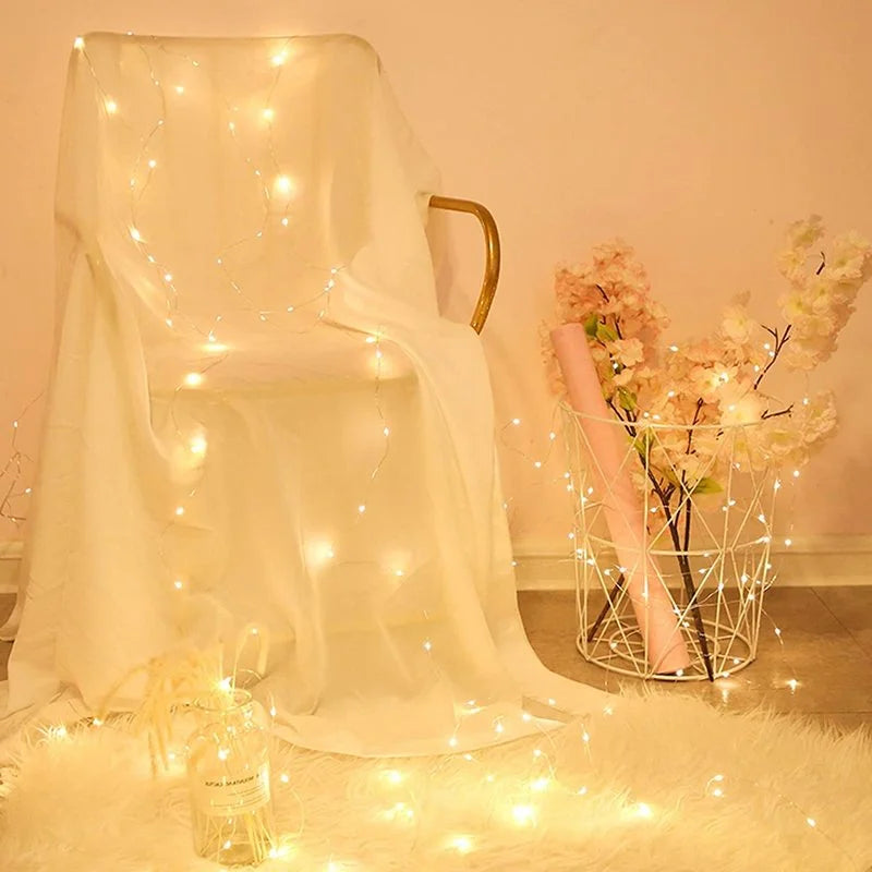 guirlande lumineuse led en fil de cuivre pour décorations festives - vue 3 sur 13