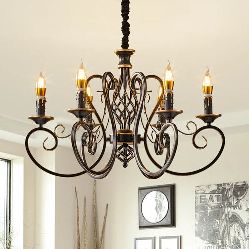 lustre vintage en fer rétro pour intérieur élégant - vue 2 sur 6