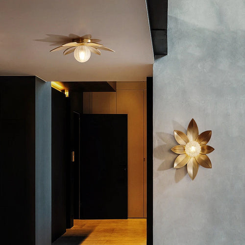 applique murale rétro lotus design postmoderne luxe créatif décoratif - vue 2 sur 9