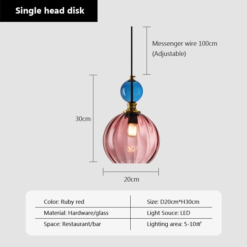 suspension bonbon verre luminaire déco maison - vue 9 sur 14