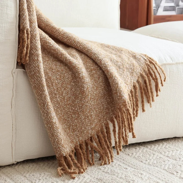 plaid tricot style americain couverture châle salon lit