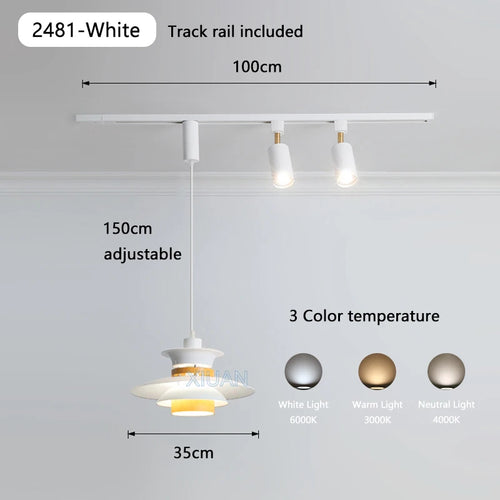 suspension led en bois pour table à manger nordique - vue 14 sur 18