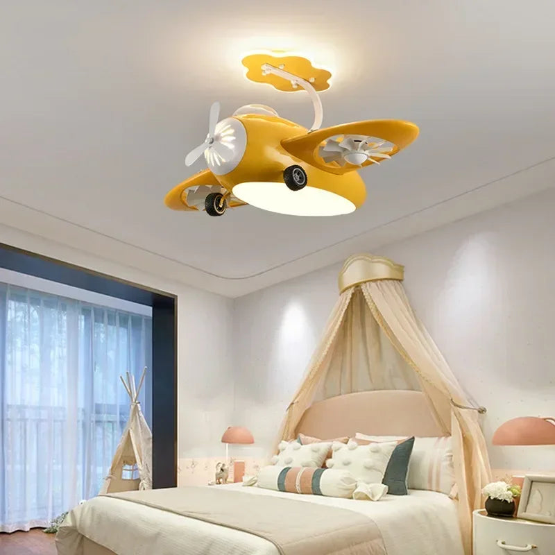 plafonnier ventilateur électrique pour chambre d'enfants design moderne - vue 6 sur 9