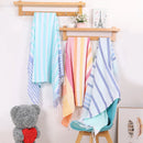 serviette de plage turque coton rayures pompons légère