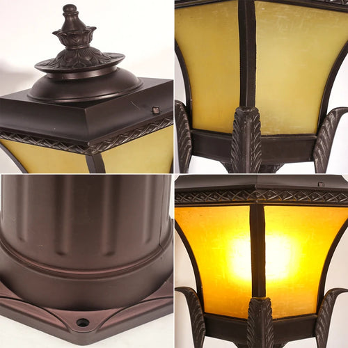 lampadaire de jardin rétro en aluminium antirouille étanche - vue 8 sur 8