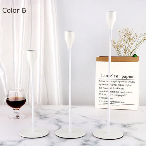 bougeoirs en métal luxueux pour mariage et décoration élégante - vue 11 sur 11