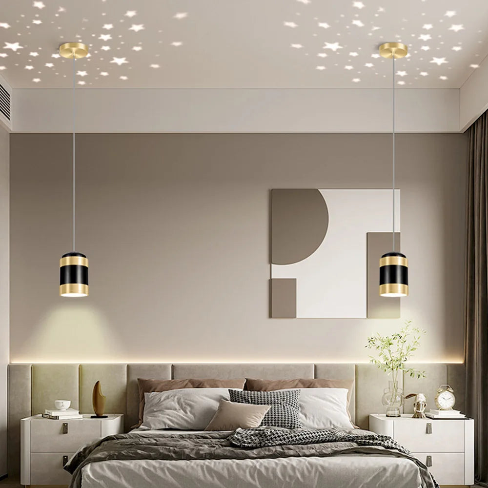 suspension moderne à projection d'étoiles pour décoration intérieure - vue 4 sur 8