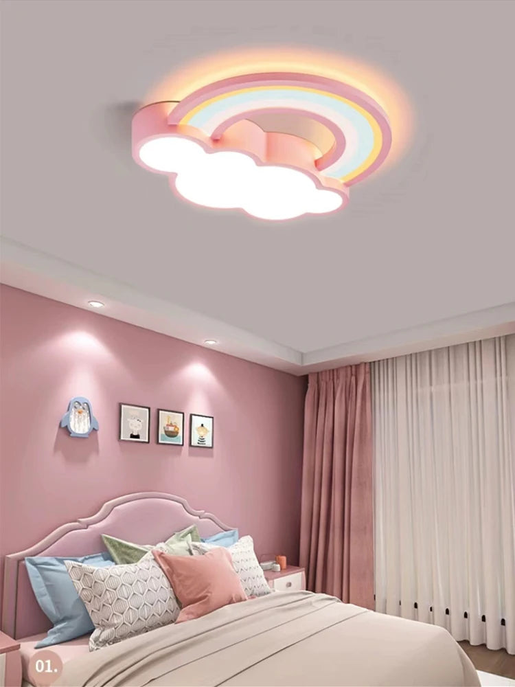 plafonnier dessin animé nuages arc-en-ciel pour enfants garçon fille - vue 5 sur 8