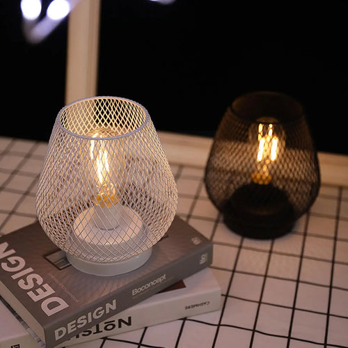 lampe cage métal led bougie sans fil mariage déco maison - vue 4 sur 6