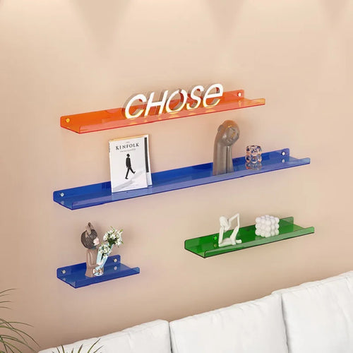 étagère murale flottante en acrylique transparent pour rangement organisé - vue 11 sur 57