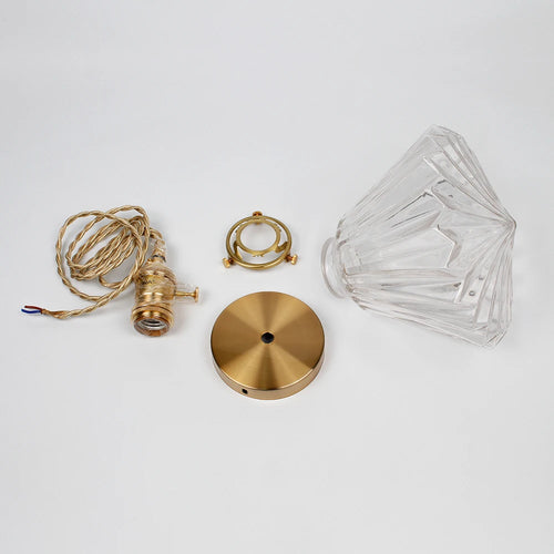 lustre moderne en verre et cuivre design minimaliste pour éclairage créatif - vue 7 sur 8