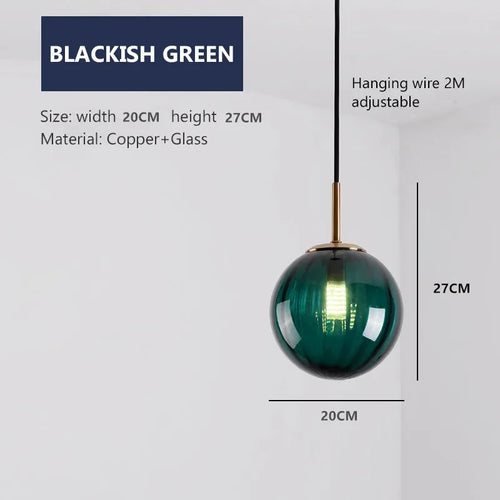 lustre moderne en verre design suspendu lumineux nordique - vue 10 sur 14