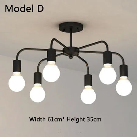 lustre moderne industriel pour décoration intérieure rétro simple - vue 8 sur 11