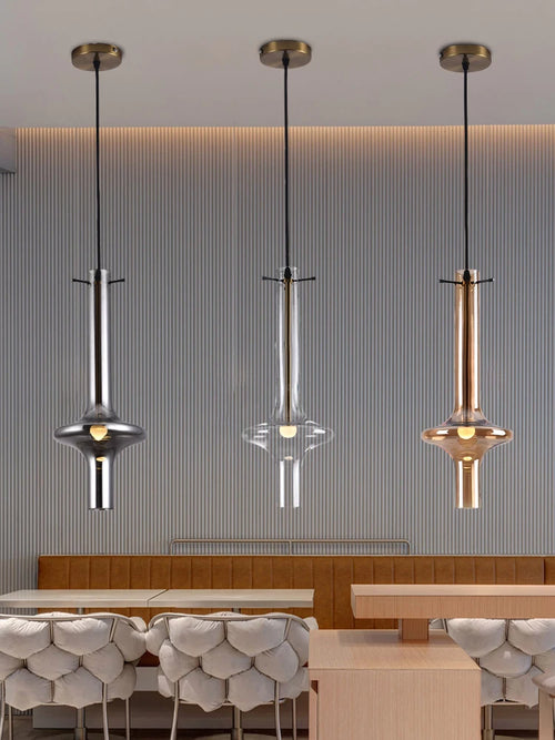 luminaire en verre avec joint en bambou design artistique pour divers espaces - vue 5 sur 12