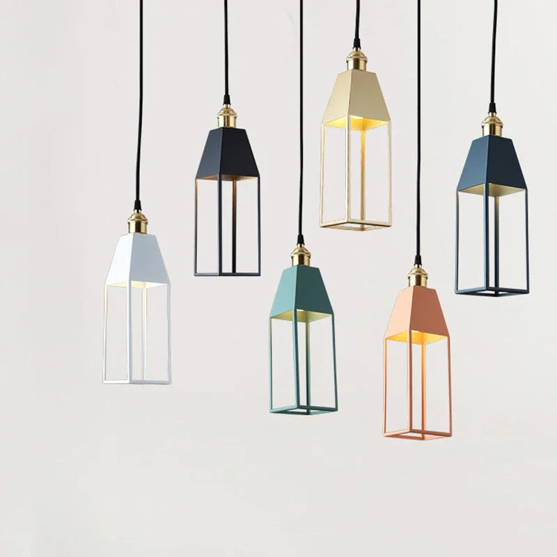 Modern Pendant Lamp Creative Nordic Style Macaron E27 Hanging Dining Living Bedroom Bedside Bar Table Kitchen Island Decor Light - vue 4 sur 12