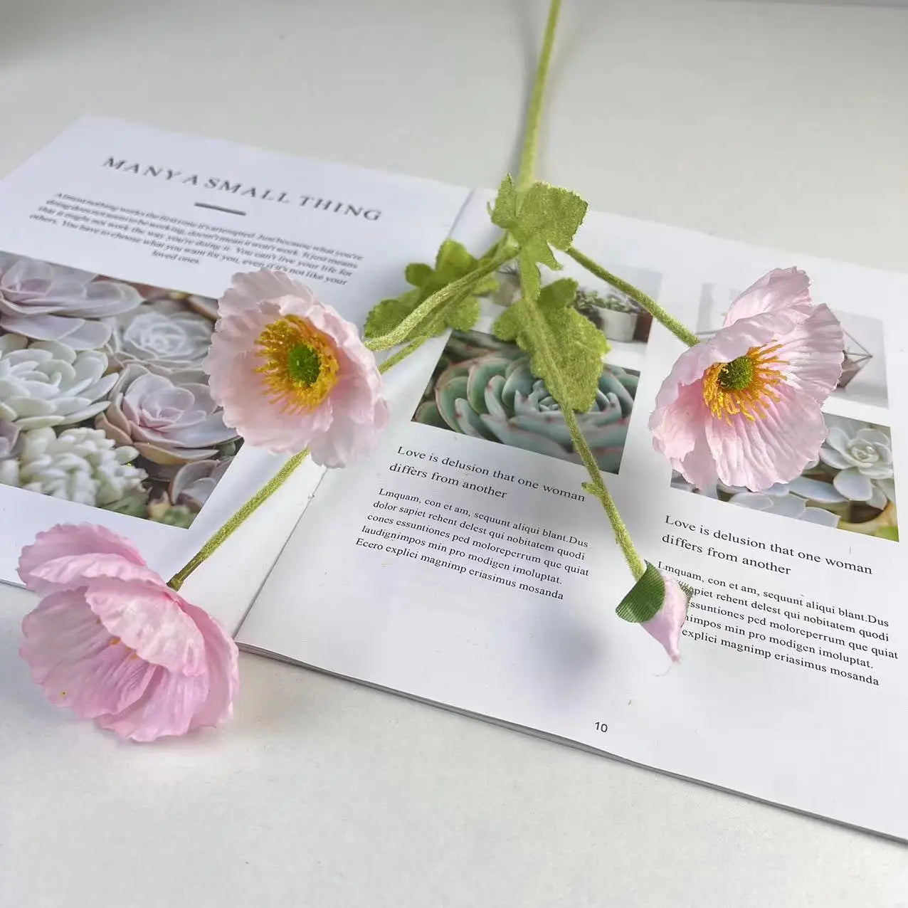 fleurs de pavot artificielles en soie pour décoration et événements - vue 16 sur 21