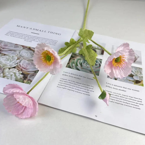 fleurs de pavot artificielles en soie pour décoration et événements - vue 17 sur 21