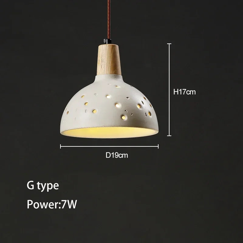 suspension wabi-sabi en ciment et travertin pour décoration intérieure - vue 12 sur 14