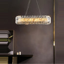 plafonnier moderne rond en cristal doré à led dimmable