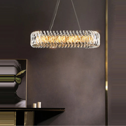 plafonnier moderne rond en cristal doré à led dimmable - vue 7 sur 16