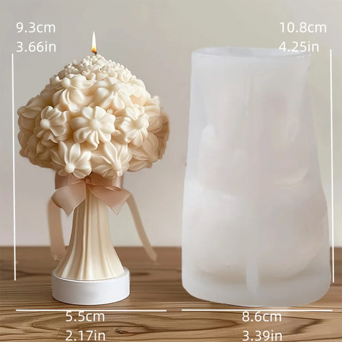 moule en silicone 3d bouquet de roses pour bougie - vue 13 sur 18