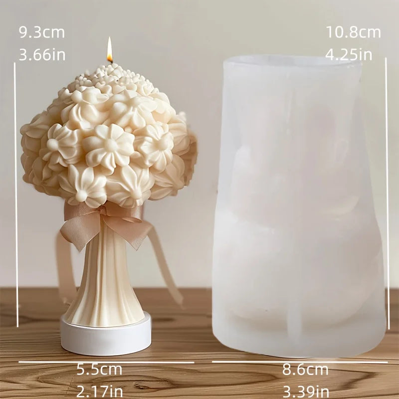 moule en silicone 3d bouquet de roses pour bougie - vue 12 sur 18