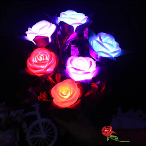 branche de roses lumineuses pour saint valentin et fêtes romantiques - vue 2 sur 12