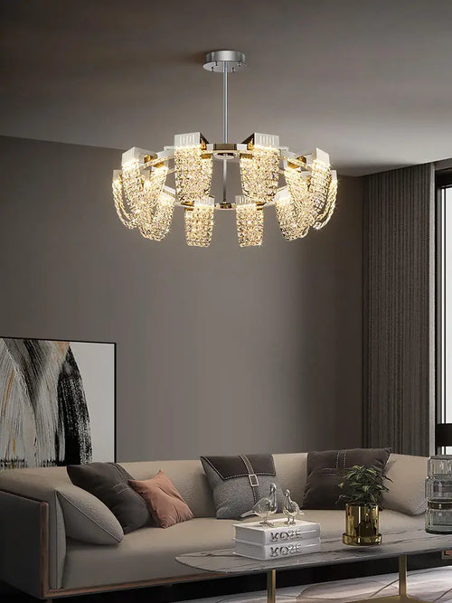 suspension en cristal de luxe pour décoration intérieure moderne - vue 3 sur 10