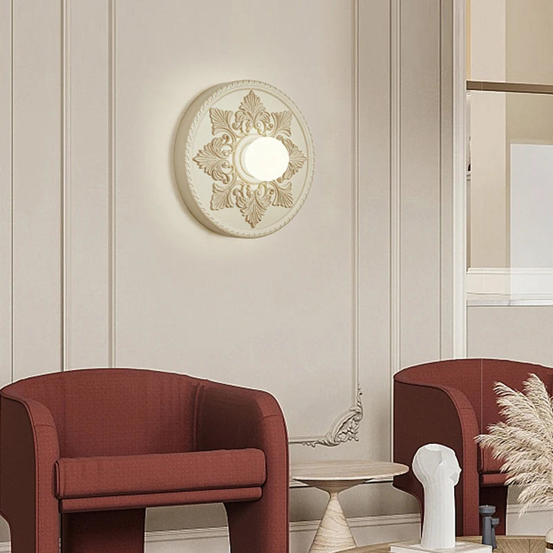 applique murale sculptée française éclairage de décoration classique - vue 5 sur 7