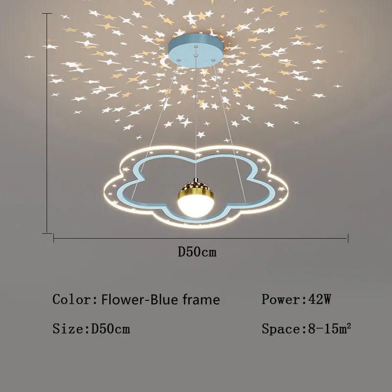 LED moderne créatif étoile suspension lumières enfants chambre lustre chambre salle d'étude maison dessin animé chambre d'enfants luminaires - vue 12 sur 21