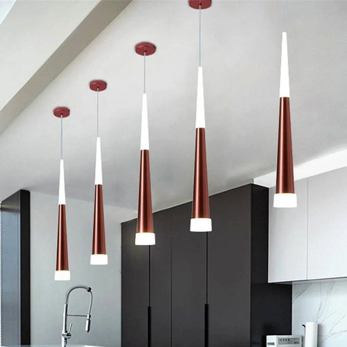 Thrisdar 7W cône Long Tube suspension LED lumière chambre chevet lampes suspendues boutique Bar café salle à manger cuisine suspension - vue 6 sur 11