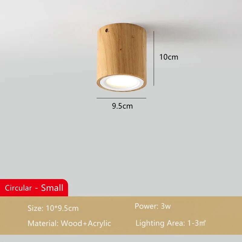 Lampe plafonnier moderne bois surface - vue 9 sur 12