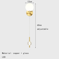 applique murale moderne en laiton avec 3 appliques interchangeables