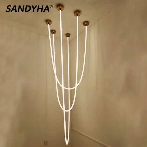 lustre minimaliste sandyha en ligne art design led - vue 2 sur 10