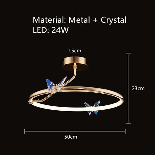 applique murale led papillon en cristal montage en surface - vue 12 sur 19