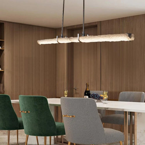 suspension moderne en acier inoxydable avec barre en cristal minimaliste - vue 4 sur 9