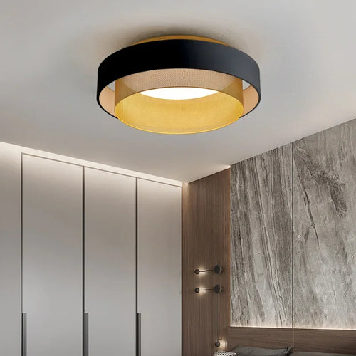 Plafonnier LED circulaire en métal noir - vue 3 sur 5