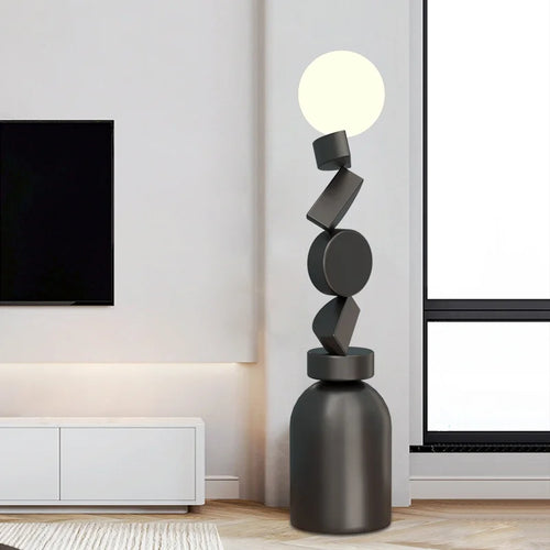 Lampadaire rond Unique en acrylique - vue 3 sur 6