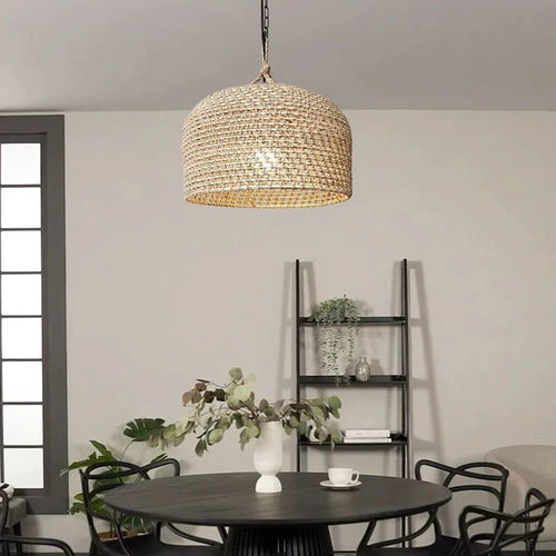 Suspension semi-circulaire en corde de chanvre orientale - vue 5 sur 10