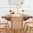 Chemin de table macramé rustique beige style bohème