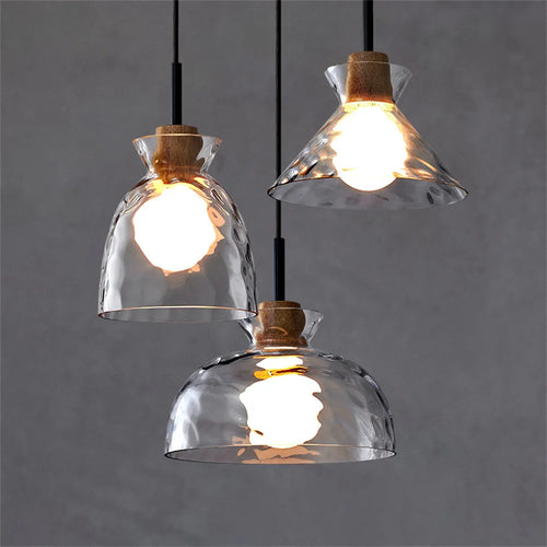 suspension LED en verre design nordique moderne décorative - vue 3 sur 9