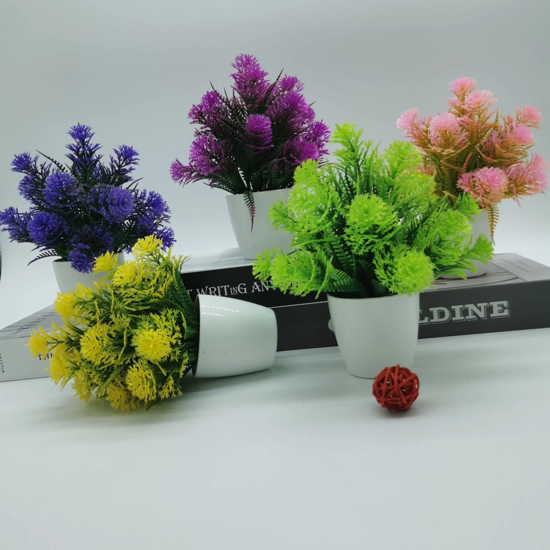 plantes artificielles bonsaï pot herbe décoratif pour bureau et jardin - vue 2 sur 8