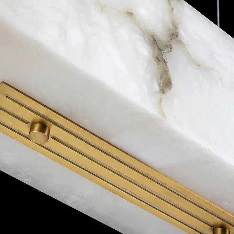 lustre minimaliste en marbre et cuivre pour espaces modernes - vue 4 sur 7