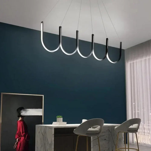 suspension LED design moderne idéale pour intérieur hôtel villa - vue 2 sur 9