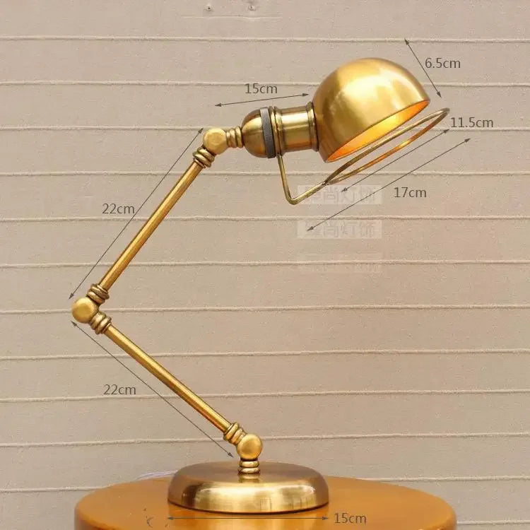 lampe à poser rétro en bronze style américain décorative - vue 11 sur 11