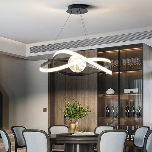 suspension led moderne style art noir pour intérieur - vue 2 sur 12
